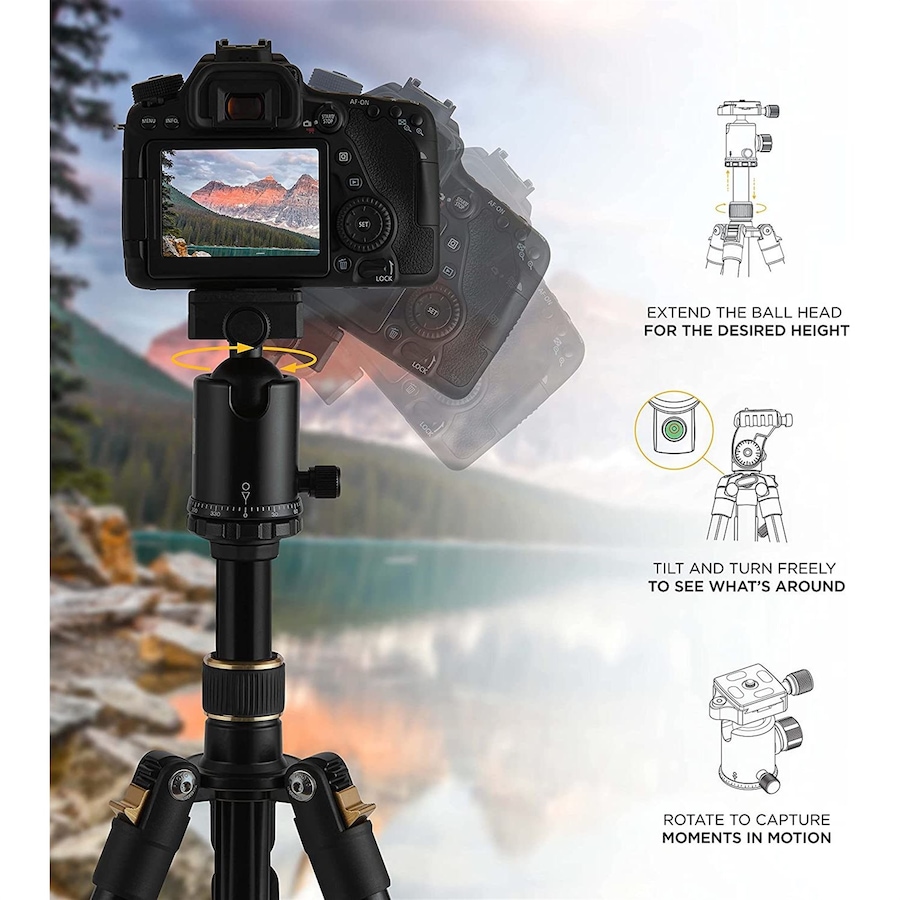 Image 809574_ALTMORE2.jpg, Product 809-574 / Price $149.99, Kodak PhotoGear 63” Camera Tripod & Monopod, 2-in-1 Camera Tripod Stand W/Remote & 360° Ball Head from Kodak on TSC.ca's Electronics department