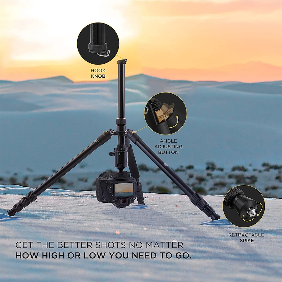 Image 809574_ALTMORE3.jpg, Product 809-574 / Price $149.99, Kodak PhotoGear 63” Camera Tripod & Monopod, 2-in-1 Camera Tripod Stand W/Remote & 360° Ball Head from Kodak on TSC.ca's Electronics department