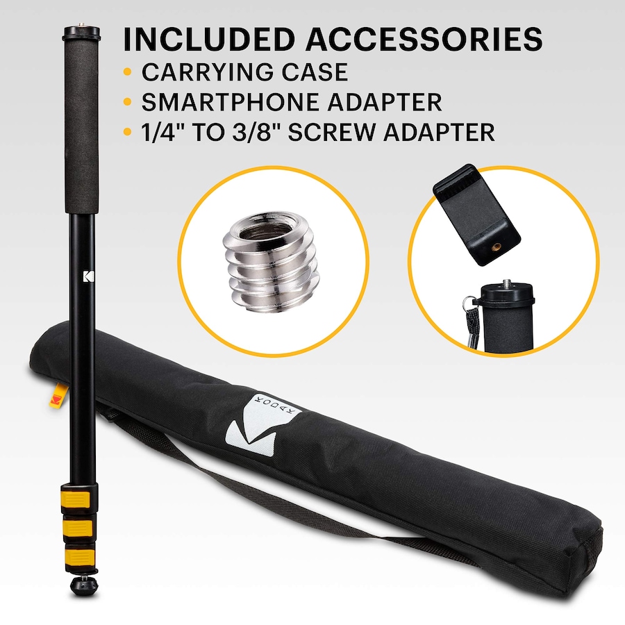 Image 809580_ALTMORE3.jpg, Product 809-580 / Price $49.99, Kodak PhotoGear 72” Portable Camera Monopod, 21”-72” Aluminum Monopod with Wrist Strap & Case from Kodak on TSC.ca's Electronics department