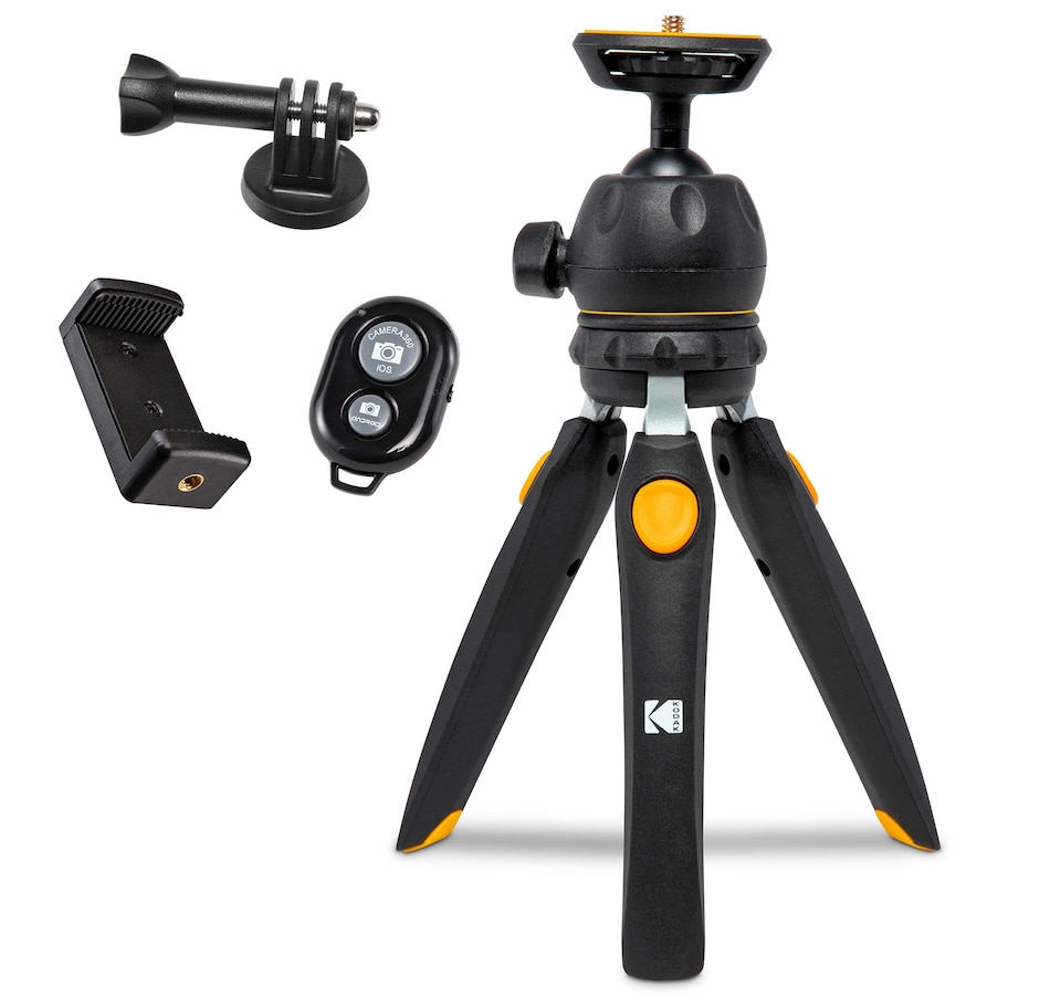 Image 809584.jpg, Product 809-584 / Price $42.99, Kodak PhotoGear Mini Tripod for Camera with Remote, 360° Ball Head & Rubber Feet, 5-Position Legs from Kodak on TSC.ca's Electronics department