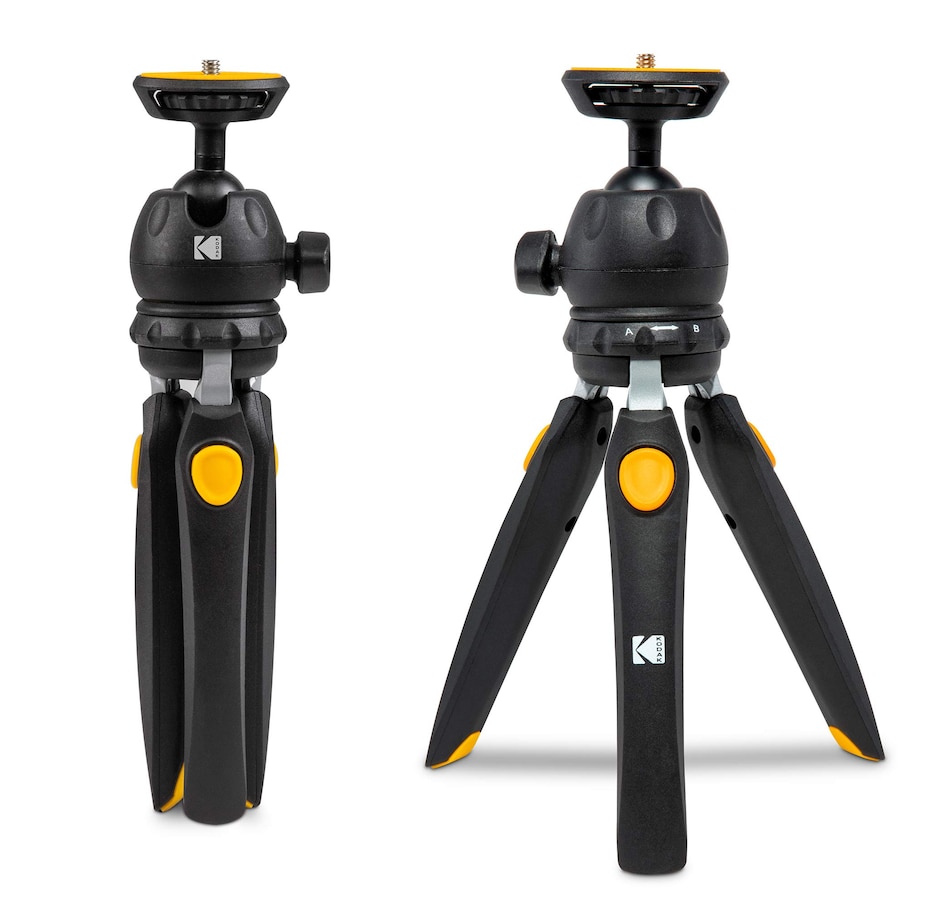Image 809584_ALTMORE1.jpg, Product 809-584 / Price $42.99, Kodak PhotoGear Mini Tripod for Camera with Remote, 360° Ball Head & Rubber Feet, 5-Position Legs from Kodak on TSC.ca's Electronics department