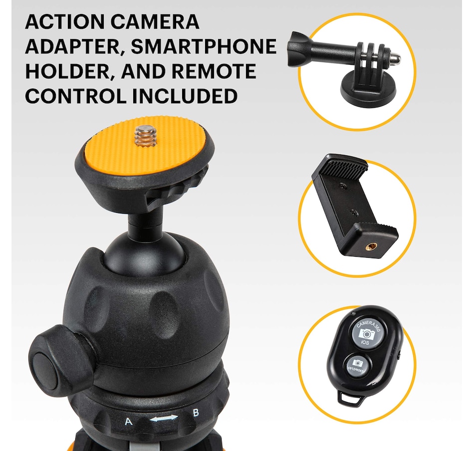 Image 809584_ALTMORE5.jpg, Product 809-584 / Price $42.99, Kodak PhotoGear Mini Tripod for Camera with Remote, 360° Ball Head & Rubber Feet, 5-Position Legs from Kodak on TSC.ca's Electronics department
