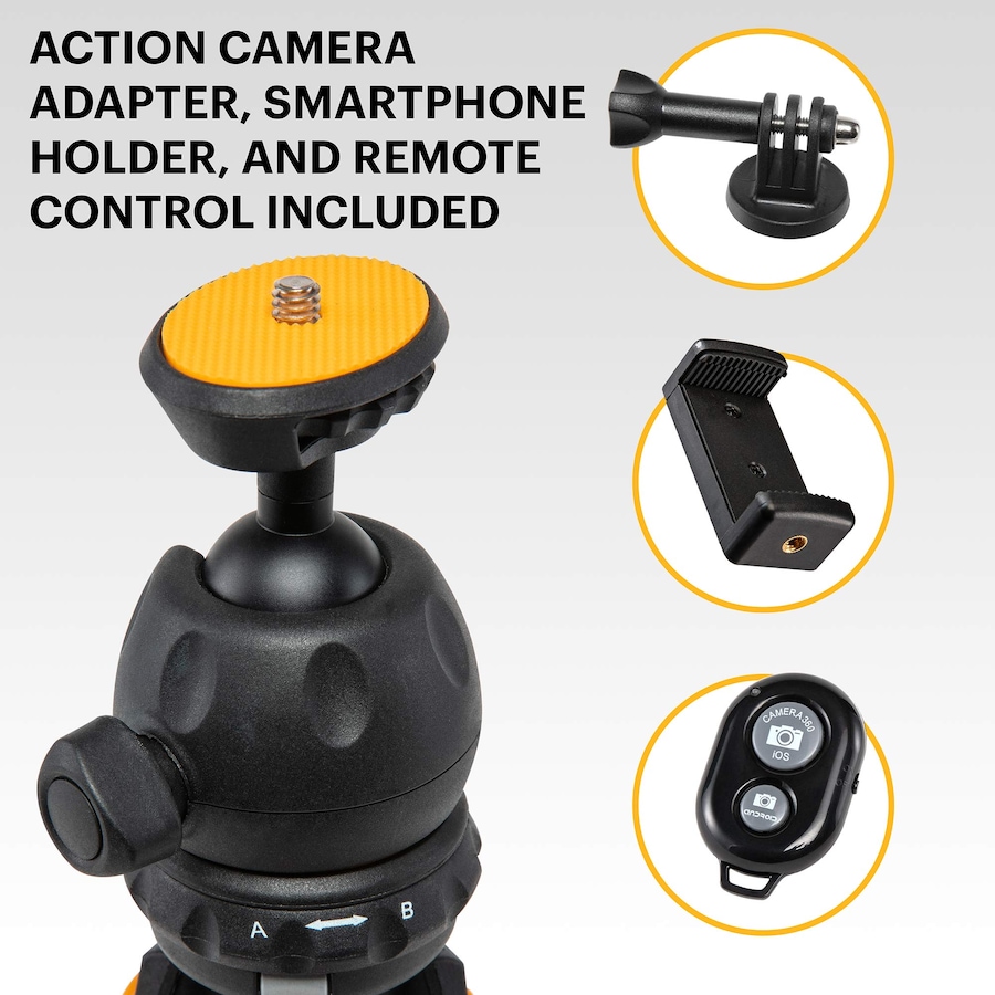 Image 809584_ALTMORE5.jpg, Product 809-584 / Price $42.99, Kodak PhotoGear Mini Tripod for Camera with Remote, 360° Ball Head & Rubber Feet, 5-Position Legs from Kodak on TSC.ca's Electronics department