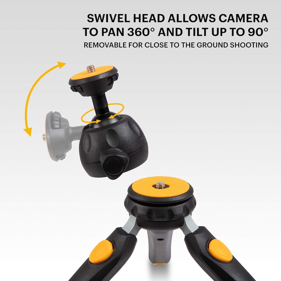 Image 809584_ALTMORE6.jpg, Product 809-584 / Price $42.99, Kodak PhotoGear Mini Tripod for Camera with Remote, 360° Ball Head & Rubber Feet, 5-Position Legs from Kodak on TSC.ca's Electronics department