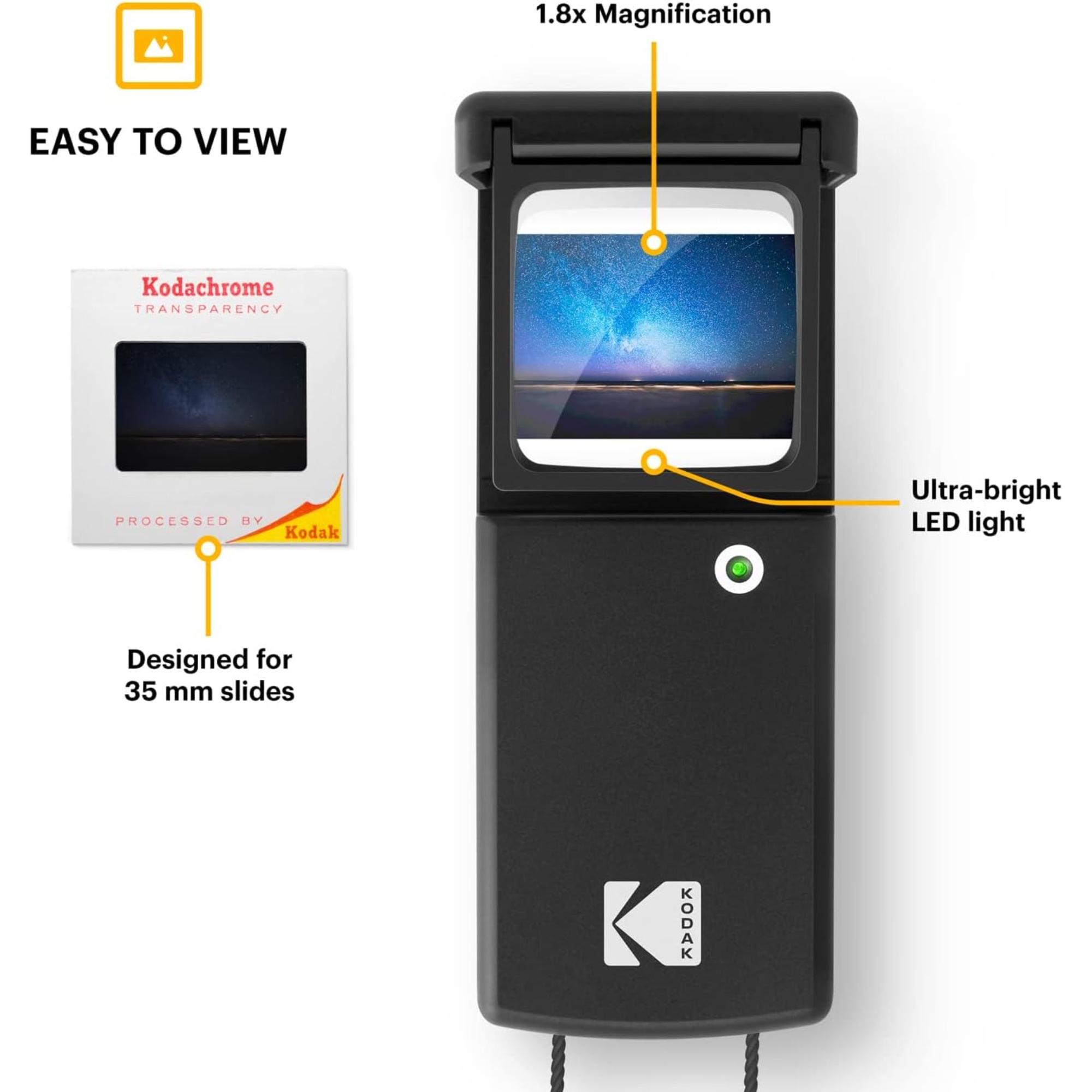 Kodak LED slideviewer スライドビューワー Kodak Magnifying Lighted Slide Viewer, Compact Portable 1.8x LED