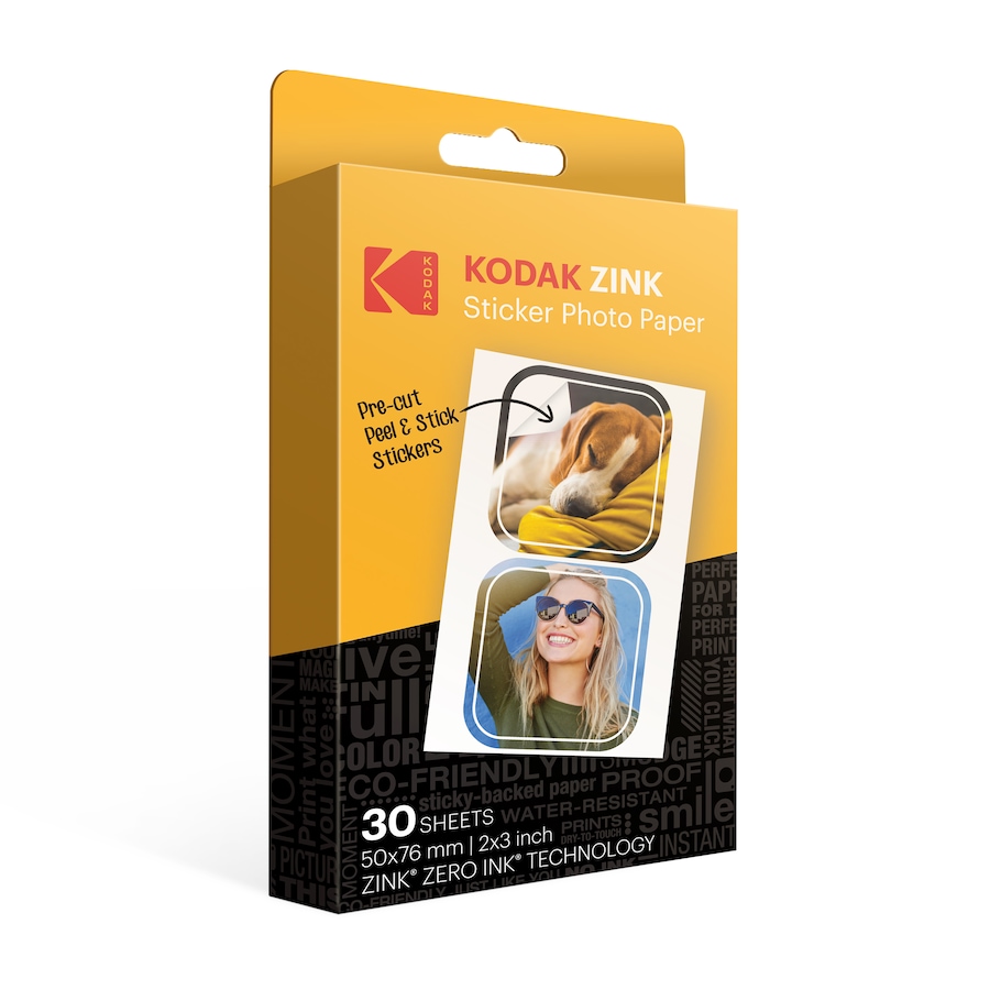 Image 809589.jpg, Product 809-589 / Price $29.99, Kodak Premium Pre-Cut Sticker Zink Photo Paper 2x3" (30 Sheets) Compatible with Kodak Step Printer from Kodak on TSC.ca's Toys & Hobbies department