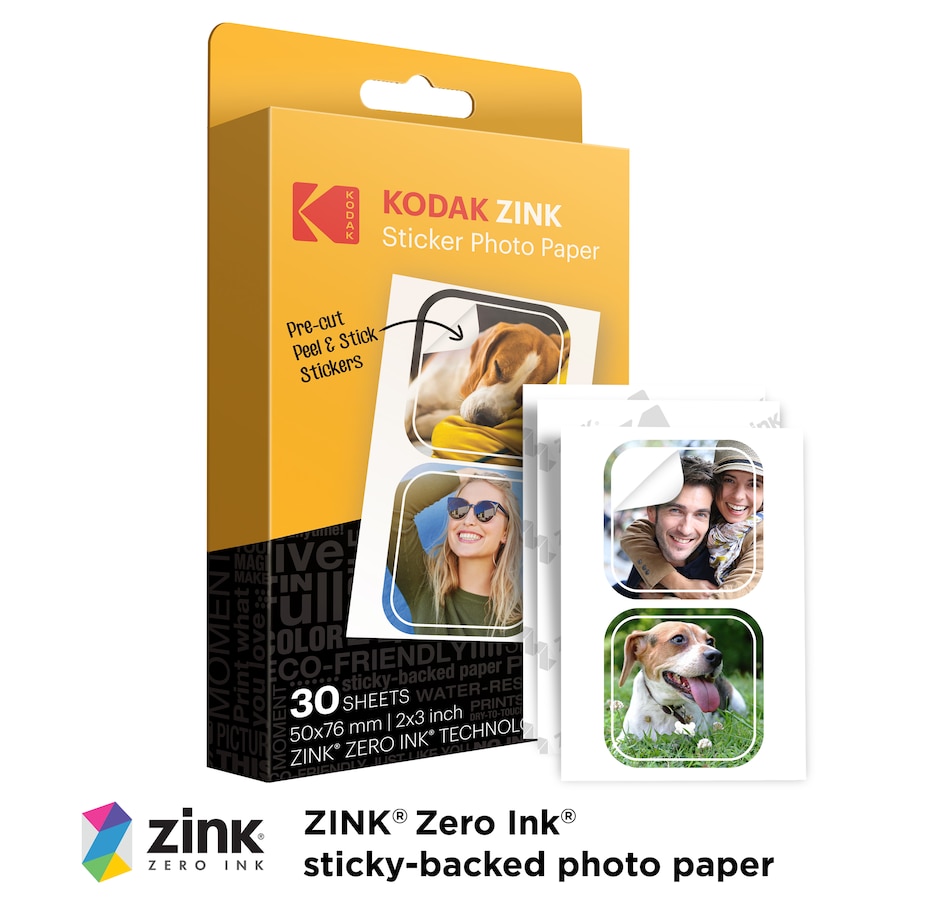 Image 809589_ALTMORE1.jpg, Product 809-589 / Price $34.99, Kodak Premium Pre-Cut Sticker Zink Photo Paper 2x3" (30 Sheets) Compatible with Kodak Step Printer from Kodak on TSC.ca's Toys & Hobbies department