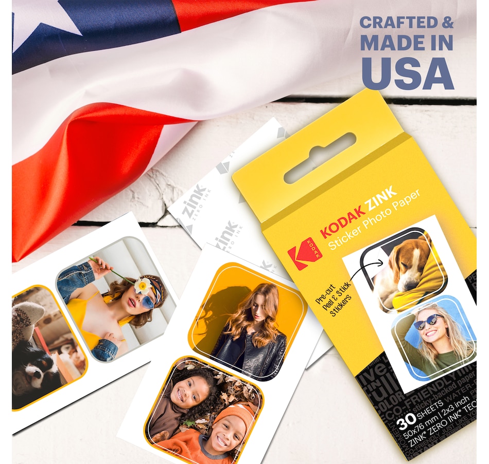 Image 809589_ALTMORE5.jpg, Product 809-589 / Price $34.99, Kodak Premium Pre-Cut Sticker Zink Photo Paper 2x3" (30 Sheets) Compatible with Kodak Step Printer from Kodak on TSC.ca's Toys & Hobbies department
