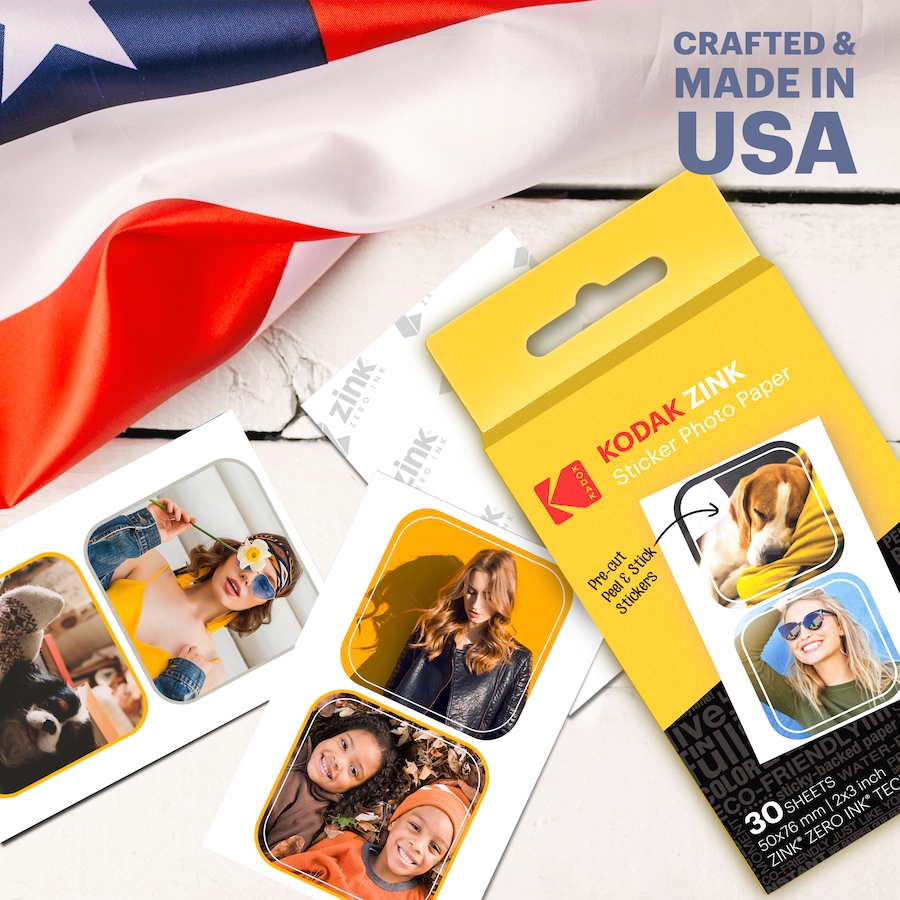 Image 809589_ALTMORE5.jpg, Product 809-589 / Price $29.99, Kodak Premium Pre-Cut Sticker Zink Photo Paper 2x3" (30 Sheets) Compatible with Kodak Step Printer from Kodak on TSC.ca's Toys & Hobbies department