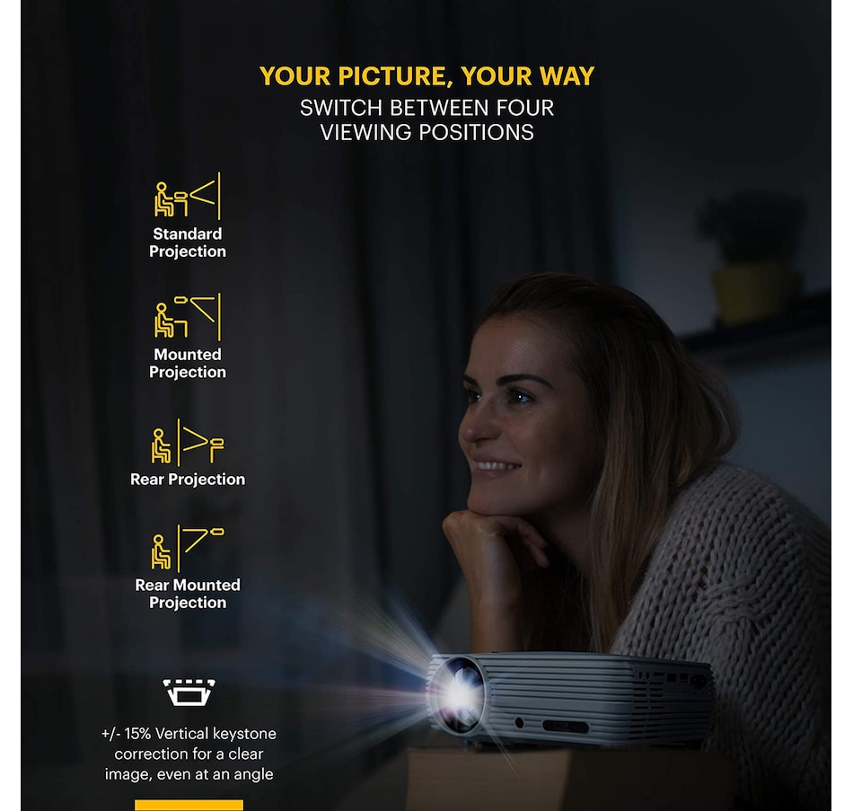 Image 809598_ALTMORE5.jpg, Product 809-598 / Price $124.99, Kodak FLIK X4 Home Projector, 1080p Support, 4.0 LCD Portable Projector with Remote, Tripod & Case from Kodak on TSC.ca's Electronics department