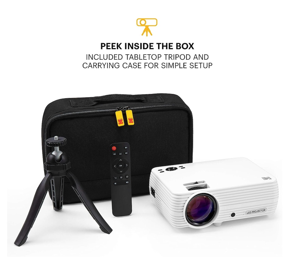 Image 809598_ALTMORE7.jpg, Product 809-598 / Price $124.99, Kodak FLIK X4 Home Projector, 1080p Support, 4.0 LCD Portable Projector with Remote, Tripod & Case from Kodak on TSC.ca's Electronics department