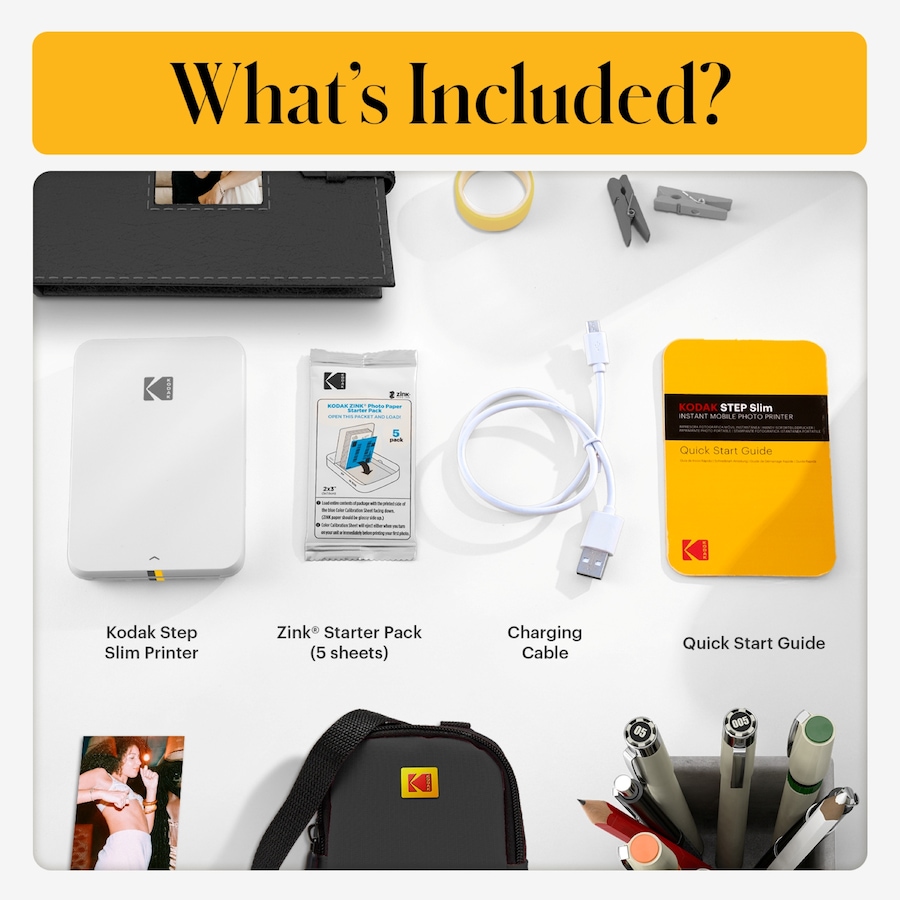 Image 809604_ALTMORE7.jpg, Product 809-604 / Price $119.99, Kodak Step Slim Mobile Color Instant Photo Printer 2x3” (White), Compatible with iOS and Android from Kodak on TSC.ca's Toys & Hobbies department