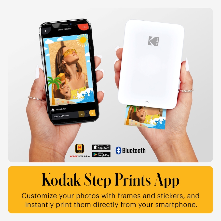 Image 809604_ALTMORE8.jpg, Product 809-604 / Price $119.99, Kodak Step Slim Mobile Color Instant Photo Printer 2x3” (White), Compatible with iOS and Android from Kodak on TSC.ca's Toys & Hobbies department