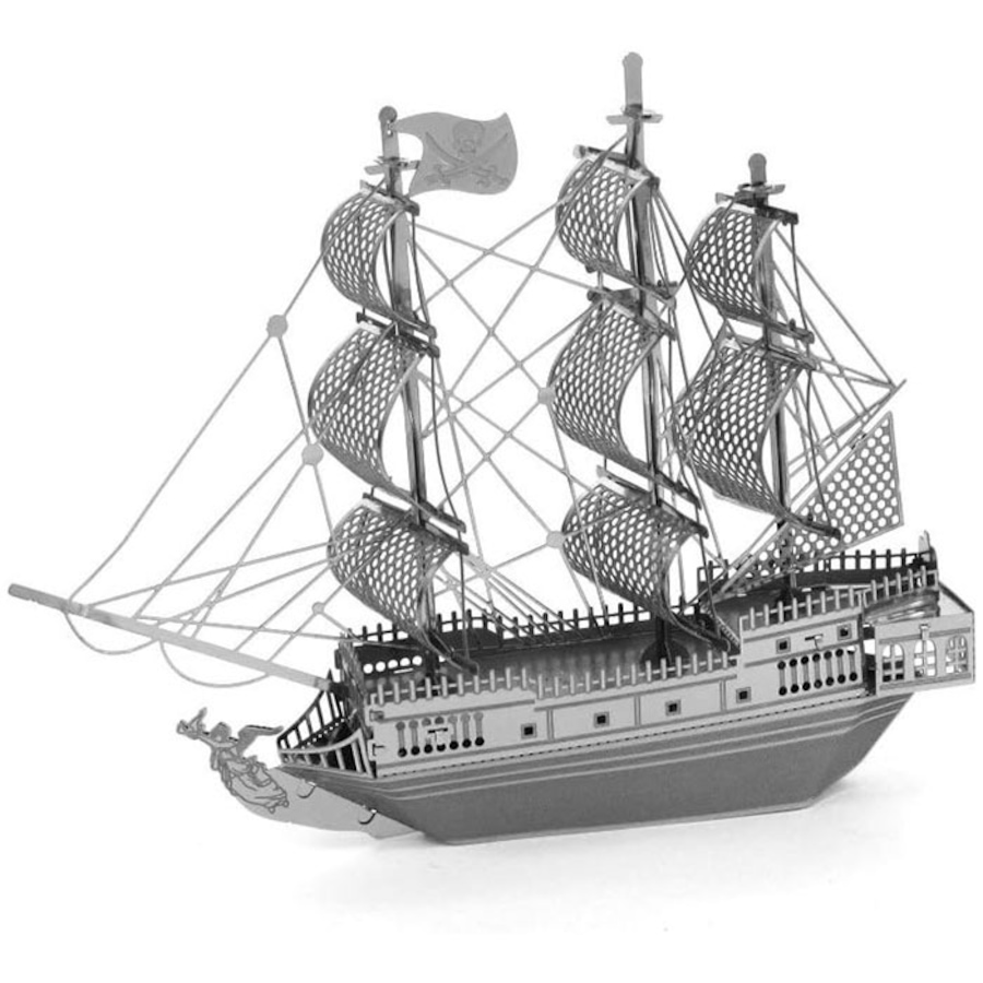 Image 809612.jpg, Product 809-612 / Price $17.99, Metal Earth Black Pearl 3D Laser Cut Model – Silver Edition | 2 Sheets, Ages 14+ | Pop-Out Assembly, Detailed Pirate Ship Model from Tradeopia on TSC.ca's Toys & Hobbies department