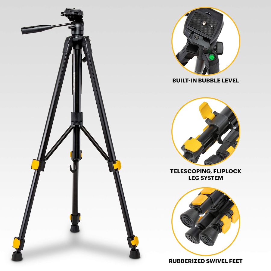 Image 809629_ALTMORE4.jpg, Product 809-629 / Price $45.99, Kodak PhotoGear 62" Camera Tripod, 3-Section Aluminum Flip-Lock Tripod Adjusts 22”-62” from Kodak on TSC.ca's Electronics department