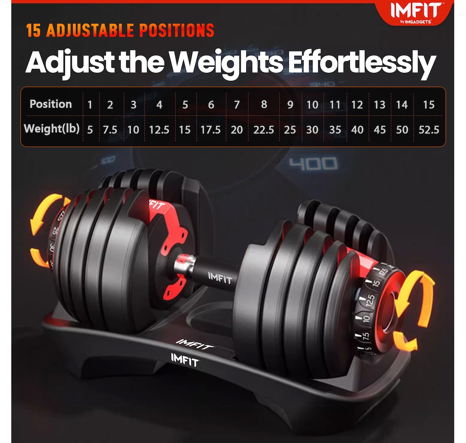 Image 810324_ALTMORE14.jpg, Product 810-324 / Price $179.99, IMFit 5lb-52.5lb Adjustable Dumbbell with Free Hand Grip Strengthener from IMGadgets on TSC.ca's Health & Fitness department