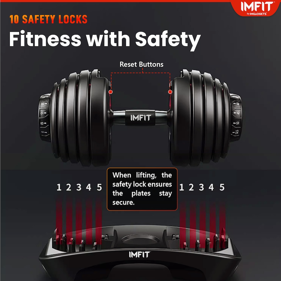 Image 810324_ALTMORE15.jpg, Product 810-324 / Price $129.99, IMFit 5–52.5 lb Adjustable Dumbbell (Quantity:1) with Hand Grip & Jump Rope from IMGadgets on TSC.ca's Health & Fitness department