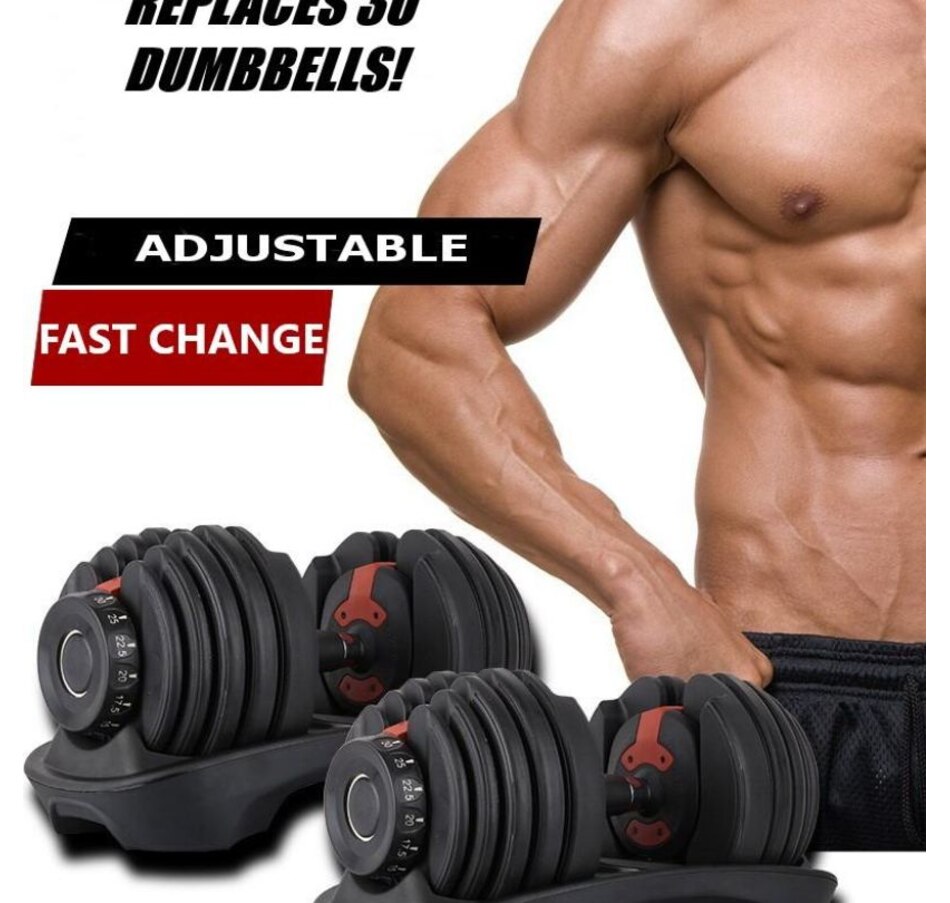 Image 810324_ALTMORE3.jpg, Product 810-324 / Price $189.99, IMFit 5lb-52.5lb Adjustable Dumbbell with Free Hand Grip Strengthener from IMGadgets on TSC.ca's Health & Fitness department