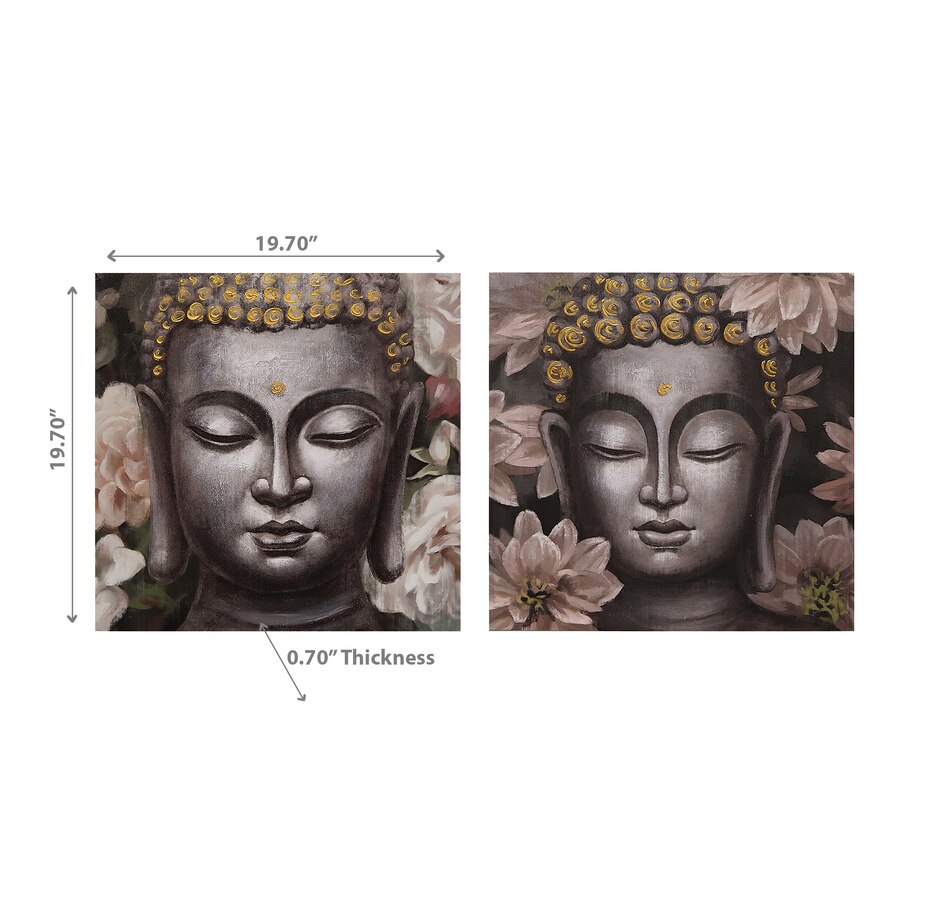 Image 810561_ALTMORE2.jpg, Product 810-561 / Price $79.99, Hand Painted Canvas Wall Art Rosy Buddha - Set of 2 from Maison Concepts on TSC.ca's Home & Garden department