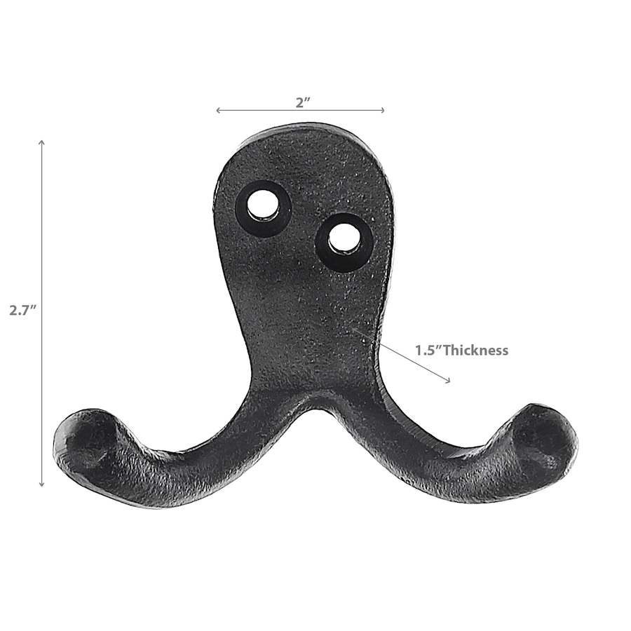 Image 810563_ALTMORE1.jpg, Product 810-563 / Price $24.97, Double Prong Iron Hook Black - Set of 3 from Maison Concepts on TSC.ca's Home & Garden department
