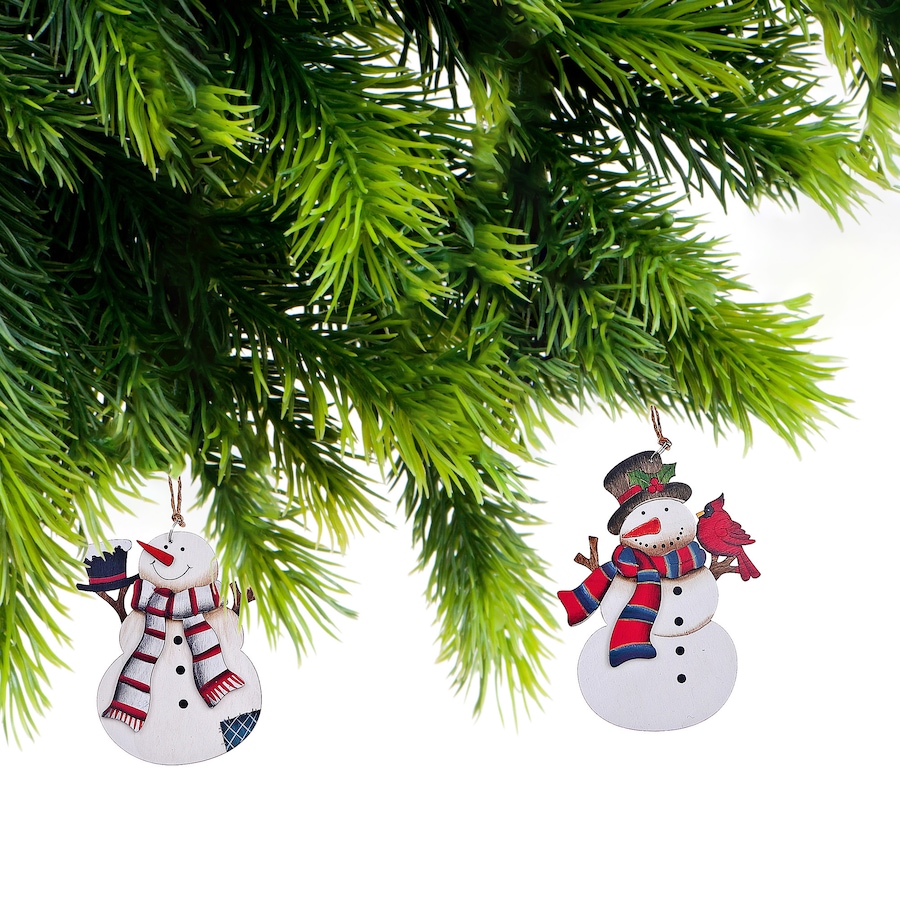 Image 810566_ALTMORE1.jpg, Product 810-566 / Price $24.97, Christmas Wooden Snowman With Scarf Ornament - Set of 2 from Maison Concepts on TSC.ca's Home & Garden department