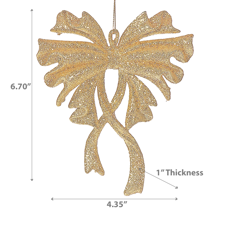 Image 810643_ALTMORE2.jpg, Product 810-643 / Price $44.97, Christmas Gold Glitter Ornament Bow - Set of 12 from Maison Concepts on TSC.ca's Home & Garden department