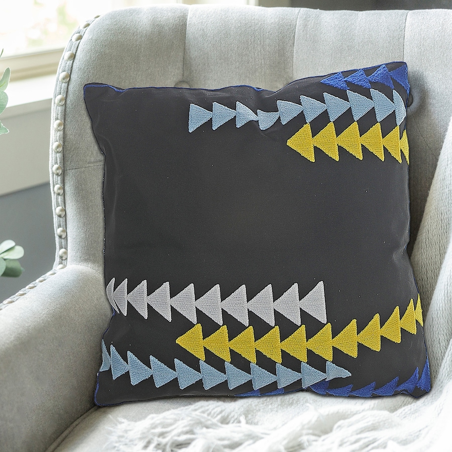 Image 810683_ALTMORE1.jpg, Product 810-683 / Price $69.99, Polyester Embroidered Arrow Cushion Black - Set of 2 from Maison Concepts on TSC.ca's Home & Garden department