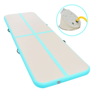 Inflatable gymnastics mat with pump 700x100x10cm PVC Green