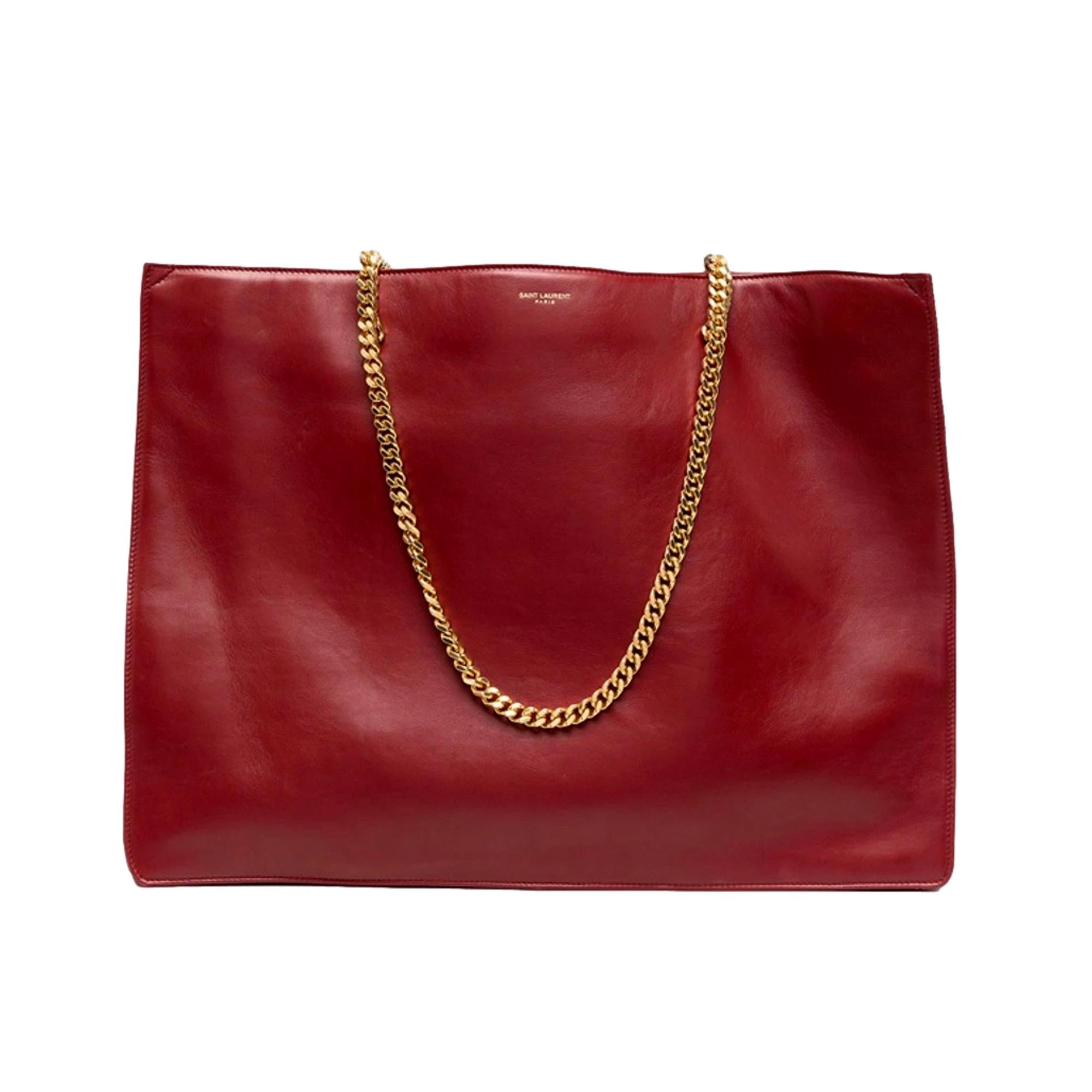 SAINT LAURENT ナシャ オフントゥ サンタル 7440270TP01 1012 Saint Laurent Siena Ultra Lux Red Calf Leather Chain