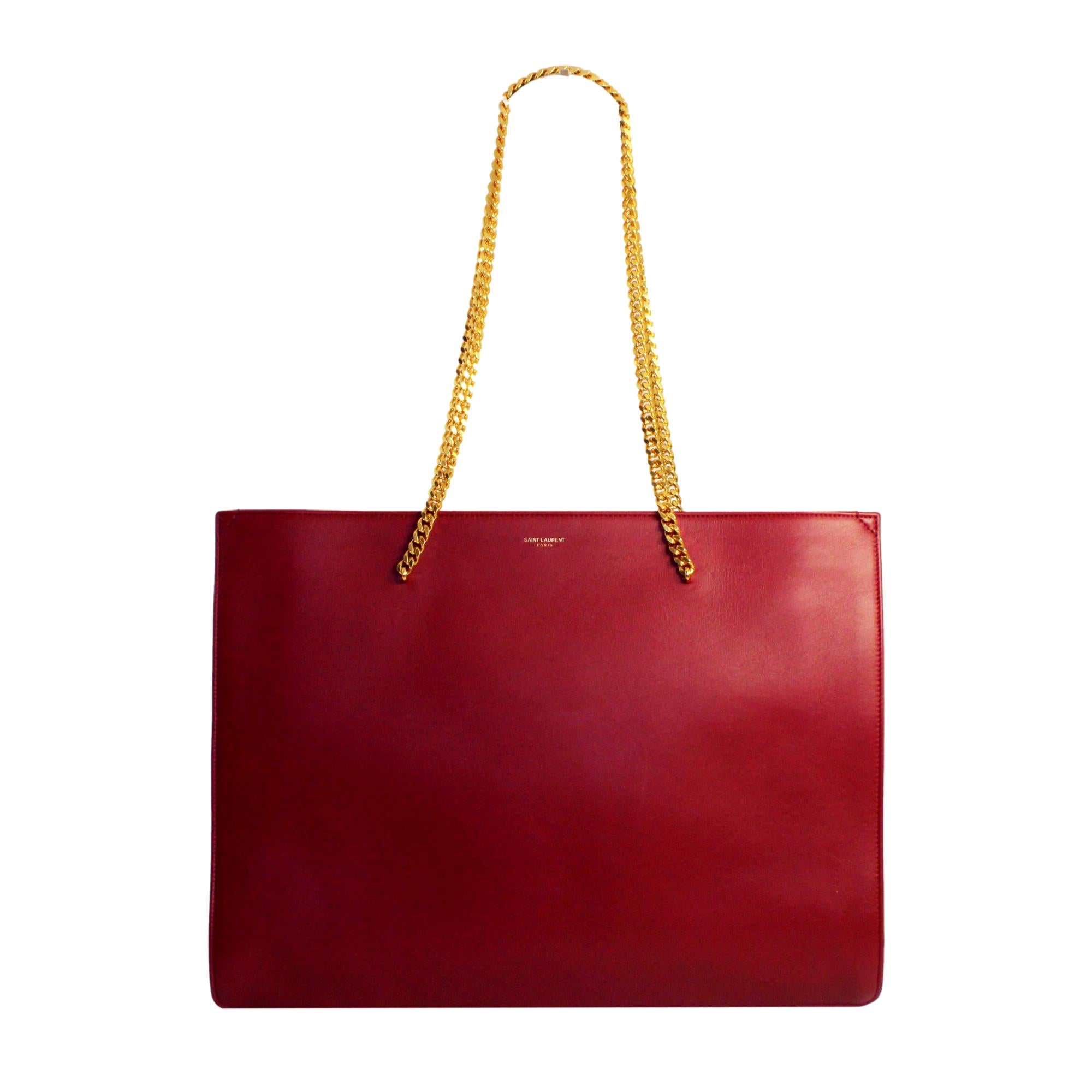 Saint Laurent Siena Ultra Lux Red Calf Leather Chain