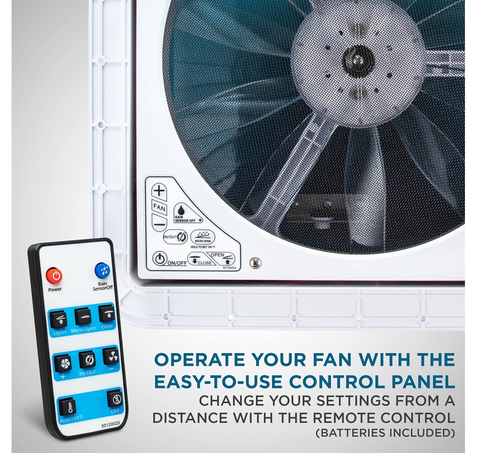 Image 829852_ALTMORE10.jpg, Product 829-852 / Price $299.99, Hike Crew 14” RV Roof Vent Fan, 6-Speed RV Fan with Remote, Rain Sensor and More - White Lid from Hike Crew on TSC.ca's Home & Garden department