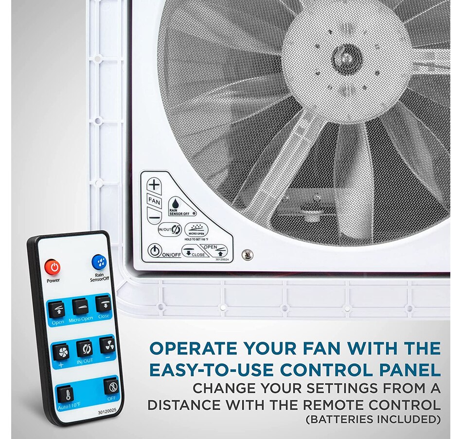 Image 829852_ALTMORE4.jpg, Product 829-852 / Price $299.99, Hike Crew 14” RV Roof Vent Fan, 6-Speed RV Fan with Remote, Rain Sensor and More - White Lid from Hike Crew on TSC.ca's Home & Garden department