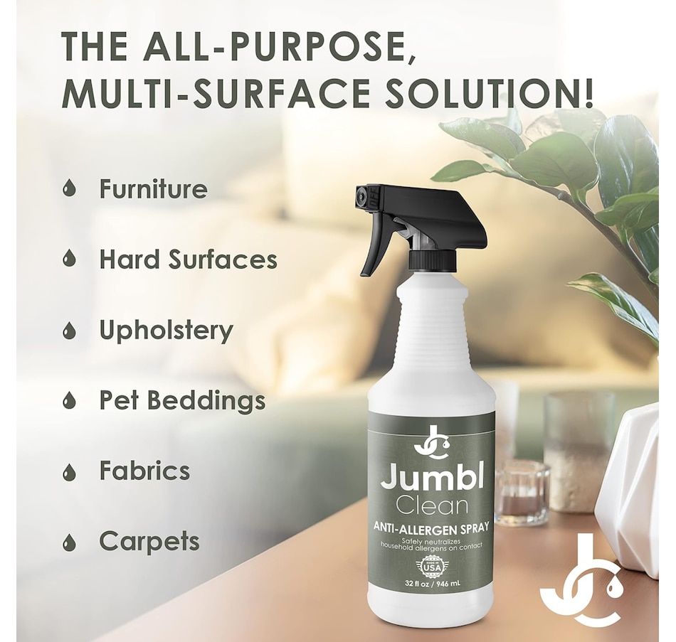 Image 829857_ALTMORE1.jpg, Product 829-857 / Price $26.99, JumblClean Unscented Anti Allergen Spray - Eco-Friendly Household Cleaner - 32 fl oz (946 ml) from Jumbl on TSC.ca's department