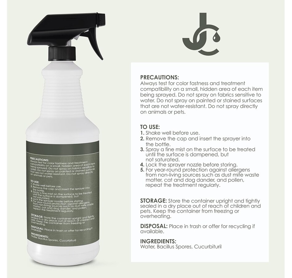 Image 829857_ALTMORE5.jpg, Product 829-857 / Price $26.99, JumblClean Unscented Anti Allergen Spray - Eco-Friendly Household Cleaner - 32 fl oz (946 ml) from Jumbl on TSC.ca's department