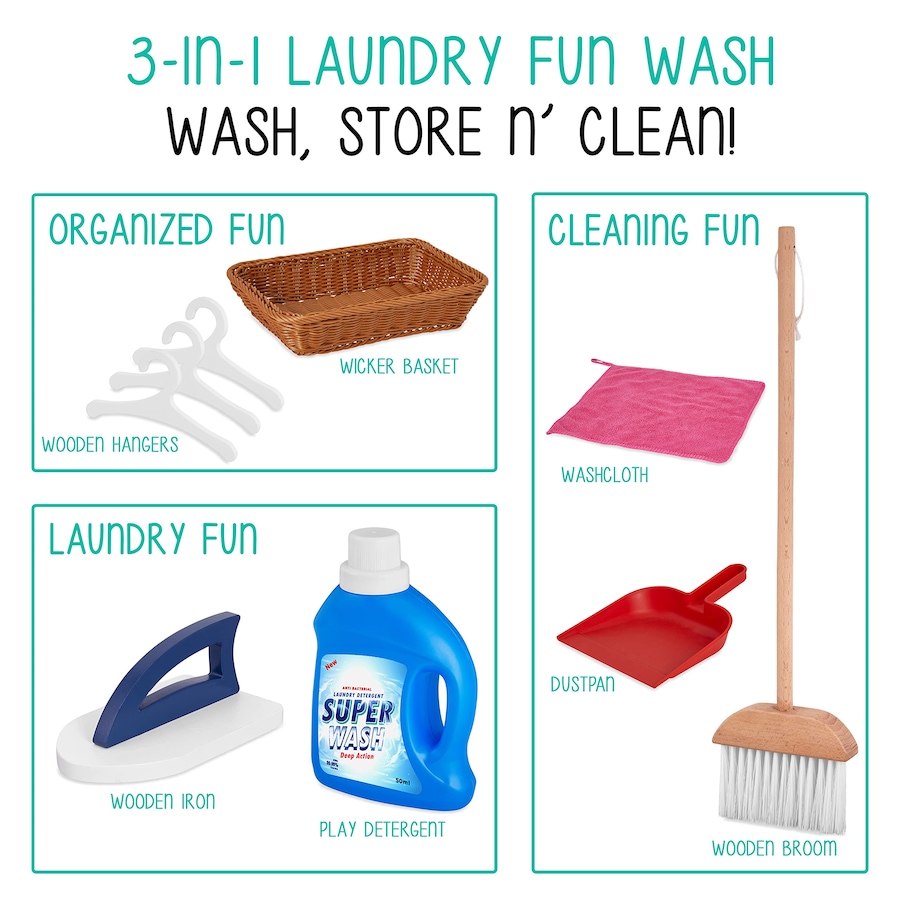 Image 829858_ALTMORE2.jpg, Product 829-858 / Price $249.99, Lil’ Jumbl Kids Washer and Dryer Playset, Wooden Laundry Play Set for Kids w/Iron, Hangers & More from Jumbl on TSC.ca's Toys & Hobbies department