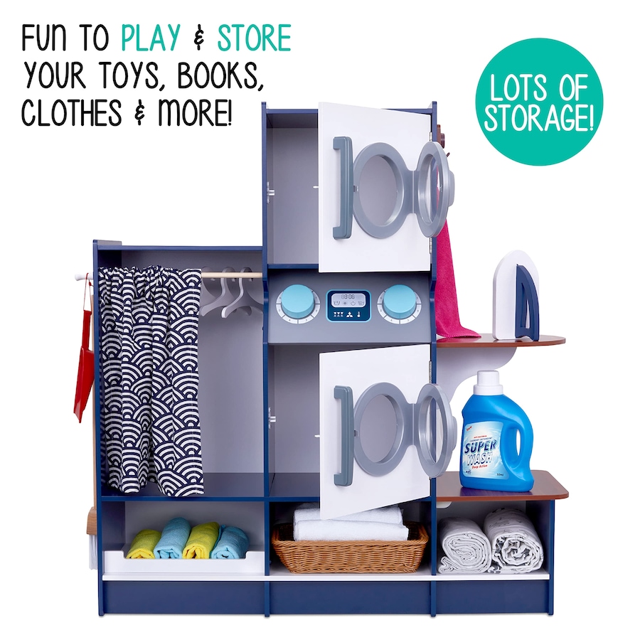 Image 829858_ALTMORE6.jpg, Product 829-858 / Price $249.99, Lil’ Jumbl Kids Washer and Dryer Playset, Wooden Laundry Play Set for Kids w/Iron, Hangers & More from Jumbl on TSC.ca's Toys & Hobbies department