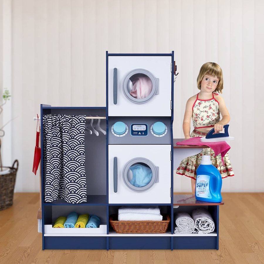 Image 829858_ALTMORE8.jpg, Product 829-858 / Price $249.99, Lil’ Jumbl Kids Washer and Dryer Playset, Wooden Laundry Play Set for Kids w/Iron, Hangers & More from Jumbl on TSC.ca's Toys & Hobbies department