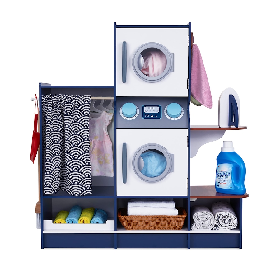 Image 829858_ST01.jpg, Product 829-858 / Price $249.99, Lil’ Jumbl Kids Washer and Dryer Playset, Wooden Laundry Play Set for Kids w/Iron, Hangers & More from Jumbl on TSC.ca's Toys & Hobbies department