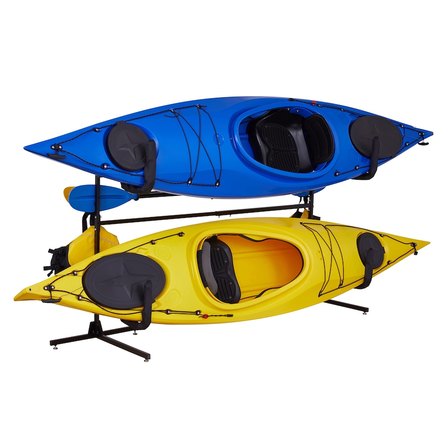 Image 829861.jpg, Product 829-861 / Price $259.99, RaxGo Freestanding 2 Kayak Rack, Heavy Duty Kayak Stand for Indoor, Outdoor, or Dock - With Wheels from Raxgo on TSC.ca's Health & Fitness department