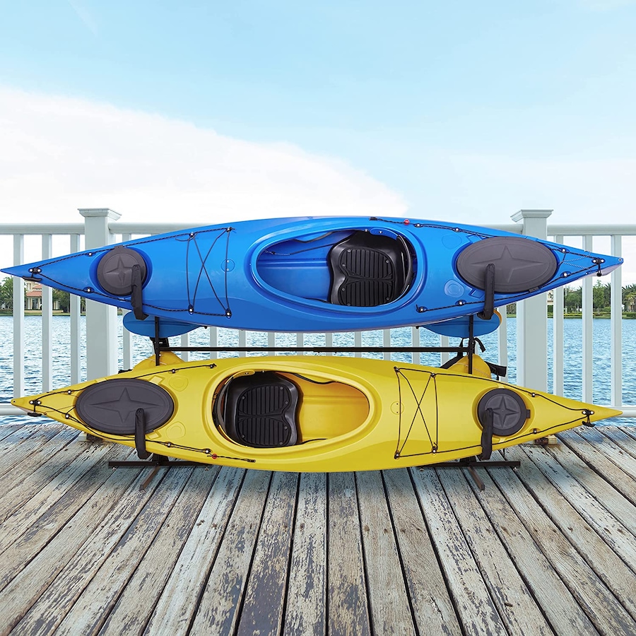Image 829861_ALTMORE10.jpg, Product 829-861 / Price $259.99, RaxGo Freestanding 2 Kayak Rack, Heavy Duty Kayak Stand for Indoor, Outdoor, or Dock - With Wheels from Raxgo on TSC.ca's Health & Fitness department