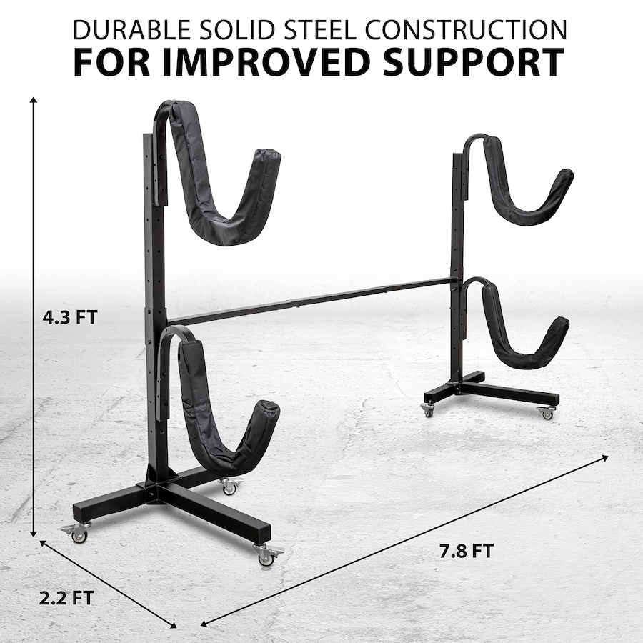 Image 829861_ALTMORE4.jpg, Product 829-861 / Price $259.99, RaxGo Freestanding 2 Kayak Rack, Heavy Duty Kayak Stand for Indoor, Outdoor, or Dock - With Wheels from Raxgo on TSC.ca's Health & Fitness department