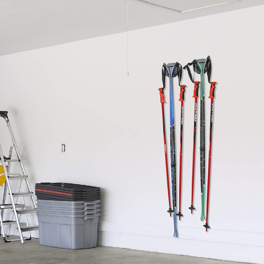 Image 829870_ALTMORE6.jpg, Product 829-870 / Price $44.99, RaxGo Wall Mounted Ski Rack, Holds 2 Pairs of Skis & Skiing Poles or Snowboard, Set of 2 Hooks from Raxgo on TSC.ca's Health & Fitness department