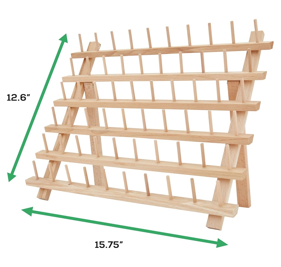 Image 829877_ALTMORE1.jpg, Product 829-877 / Price $31.99, JumblCrafts Wooden Thread Holder. 60-Spool Thread Rack with Hanging Hooks & Flip-Out Legs from JumblCrafts on TSC.ca's Toys & Hobbies department