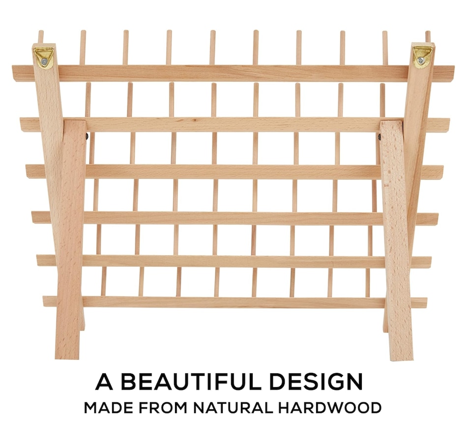 Image 829877_ALTMORE3.jpg, Product 829-877 / Price $31.99, JumblCrafts Wooden Thread Holder. 60-Spool Thread Rack with Hanging Hooks & Flip-Out Legs from JumblCrafts on TSC.ca's Toys & Hobbies department
