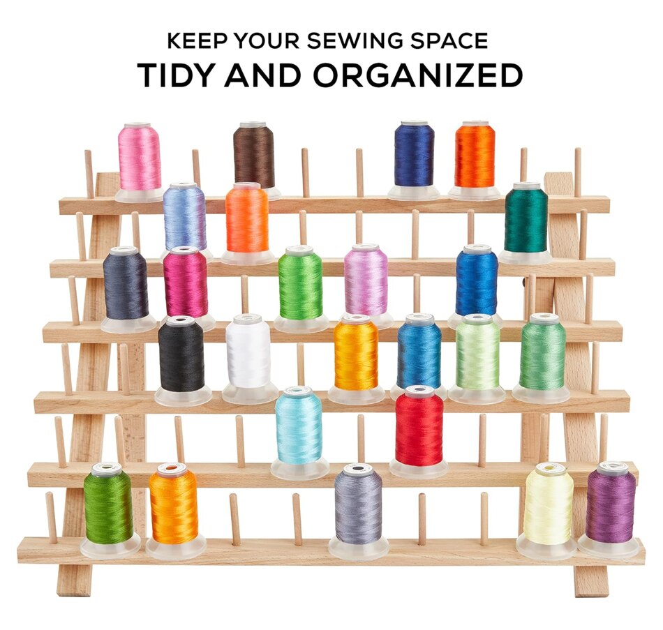 Image 829877_ALTMORE4.jpg, Product 829-877 / Price $31.99, JumblCrafts Wooden Thread Holder. 60-Spool Thread Rack with Hanging Hooks & Flip-Out Legs from JumblCrafts on TSC.ca's Toys & Hobbies department