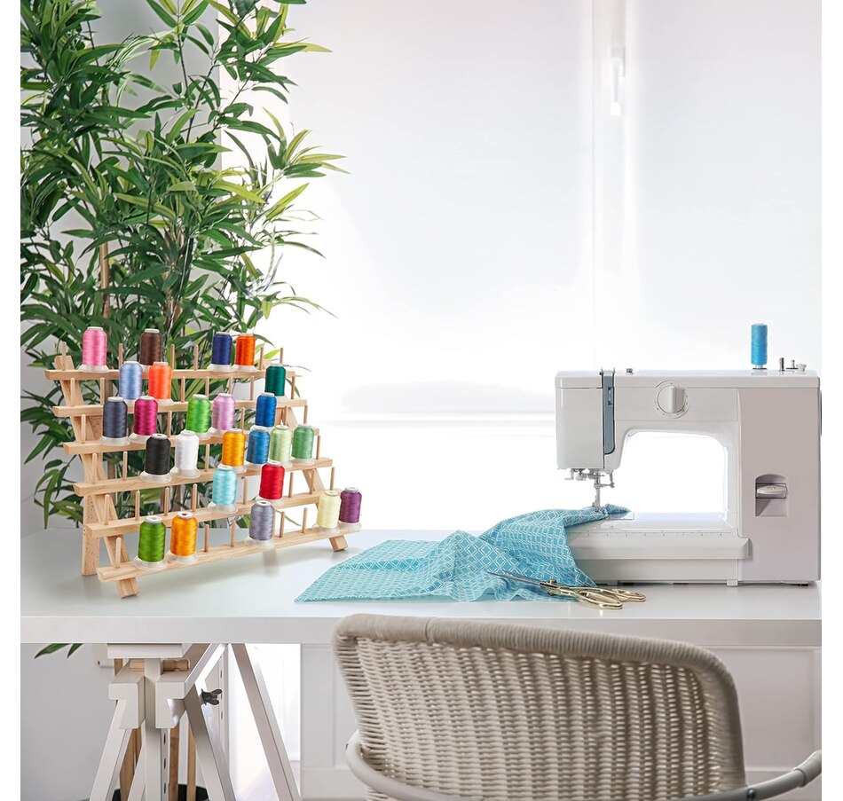 Image 829877_ALTMORE5.jpg, Product 829-877 / Price $31.99, JumblCrafts Wooden Thread Holder. 60-Spool Thread Rack with Hanging Hooks & Flip-Out Legs from JumblCrafts on TSC.ca's Toys & Hobbies department