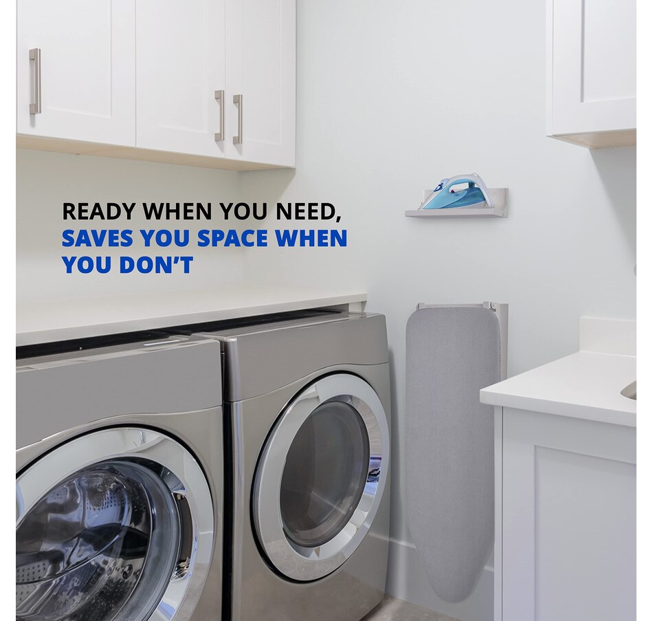 Image 829881_ALTMORE4.jpg, Product 829-881 / Price $117.99, Ivation Wall Mounted Ironing Board, 36.2” x 12.2” Fold Down Iron Board with Storage Shelf from Ivation on TSC.ca's Beauty department