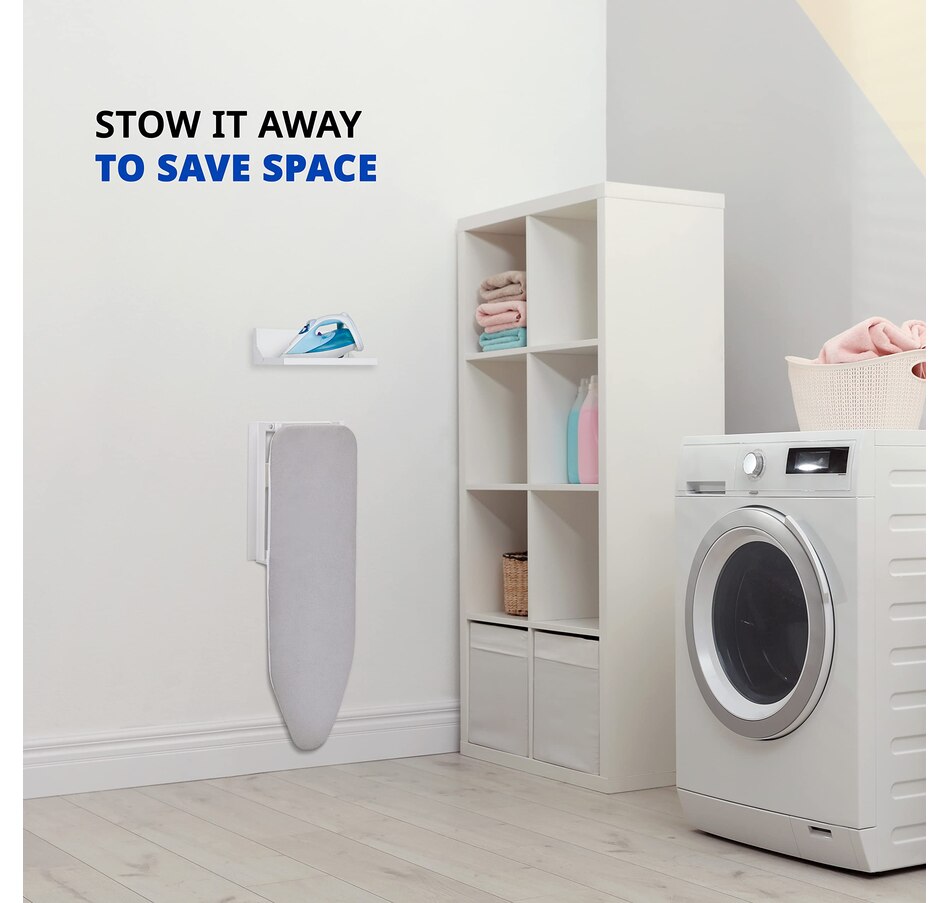 Image 829881_ALTMORE5.jpg, Product 829-881 / Price $117.99, Ivation Wall Mounted Ironing Board, 36.2” x 12.2” Fold Down Iron Board with Storage Shelf from Ivation on TSC.ca's Beauty department