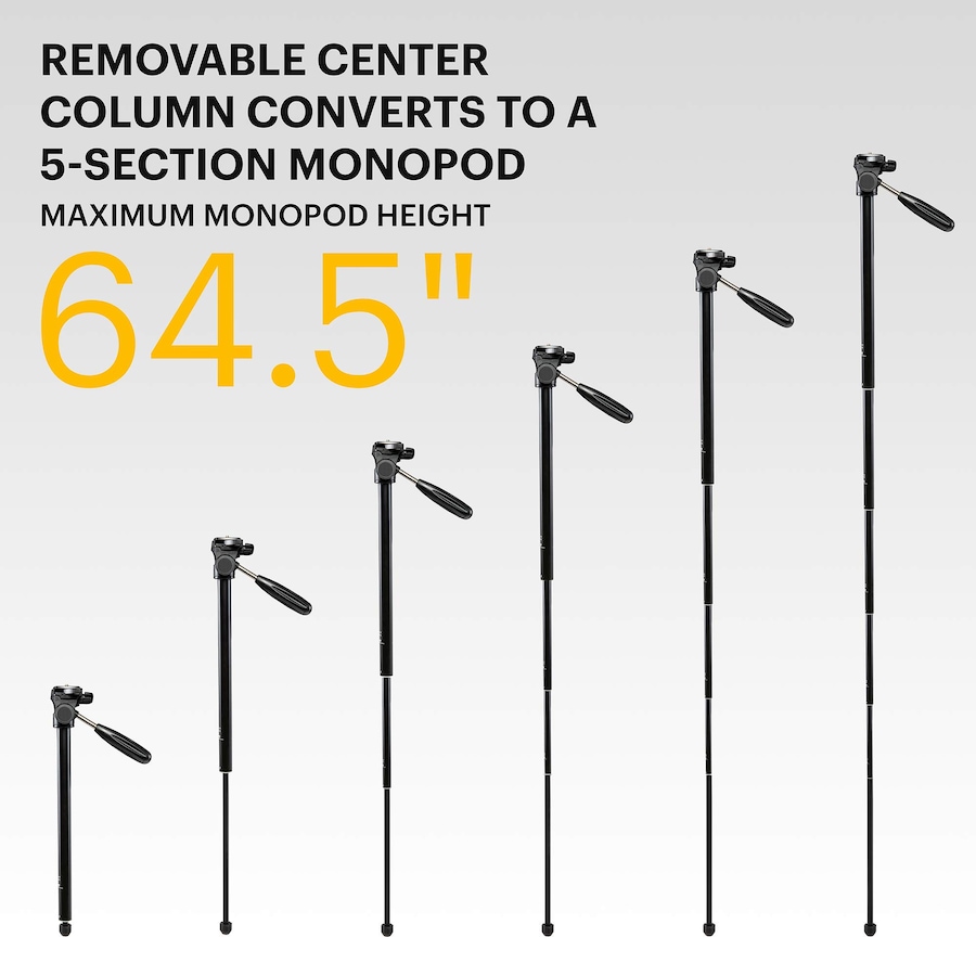 Image 829885_ALTMORE2.jpg, Product 829-885 / Price $59.98, Kodak PhotoGear 2-in-1 Camera Tripod & Monopod with 70” 4-Section Flip-Lock Tripod & Swivel Head from Kodak on TSC.ca's Electronics department