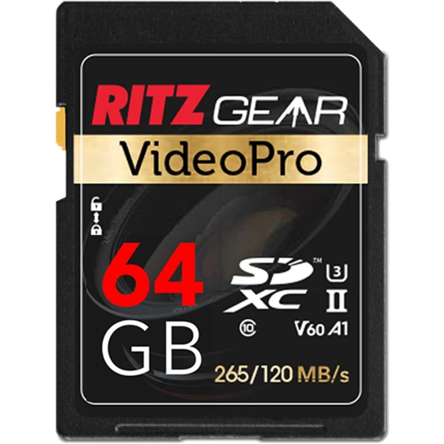 Image 829910.jpg, Product 829-910 / Price $37.79 - $79.99, Ritz Gear 256GB High-Speed SDXC UHS-II SD Card, C10, U3, V60, Full-HD & 8K, for DSLR Video Cameras from Ritz Gear on TSC.ca's Electronics department
